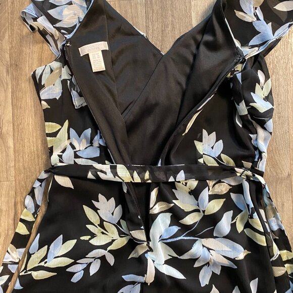 London Times Petites Floral Wrap Dress Size 10P Ruffled - Picture 4 of 7